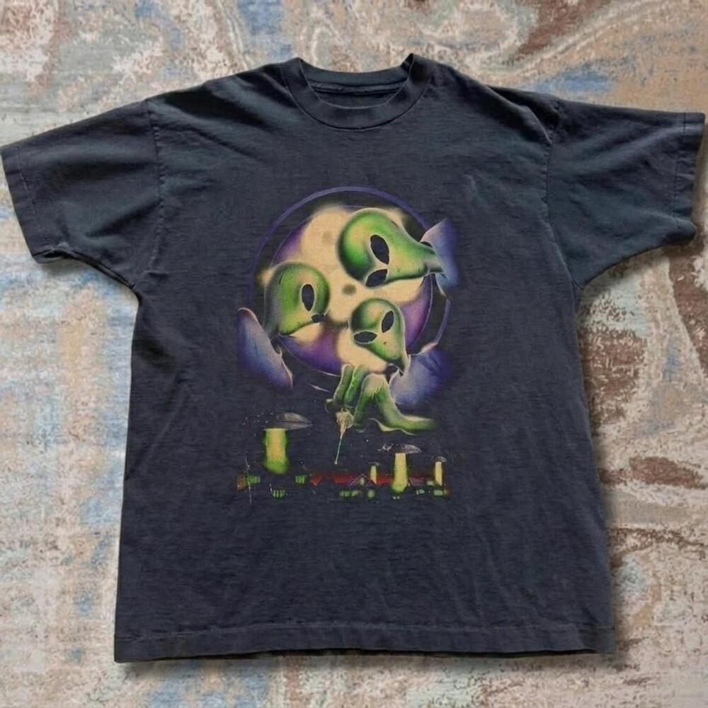 Alien Black Cotton T-Shirt